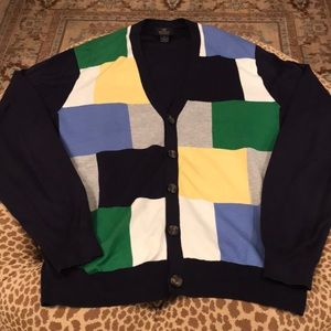 Brooks Brothers button up color block cardigan-